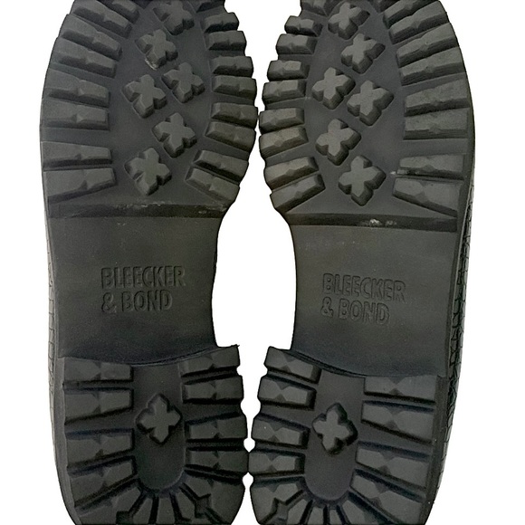 Bleeker & Bond Black Croc Embossed Wendall Platform Lug Sole Loafer Size 10 - Picture 9 of 16